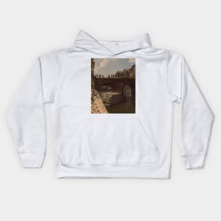 Bridge in a French Town by Stanislas Lepine Kids Hoodie